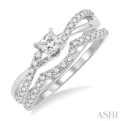 Princess Shape Diamond Wedding Set