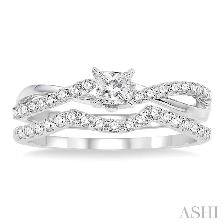 Princess Shape Diamond Wedding Set