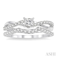 Princess Shape Diamond Wedding Set