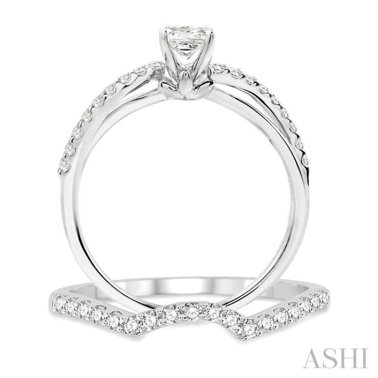 Princess Shape Diamond Wedding Set