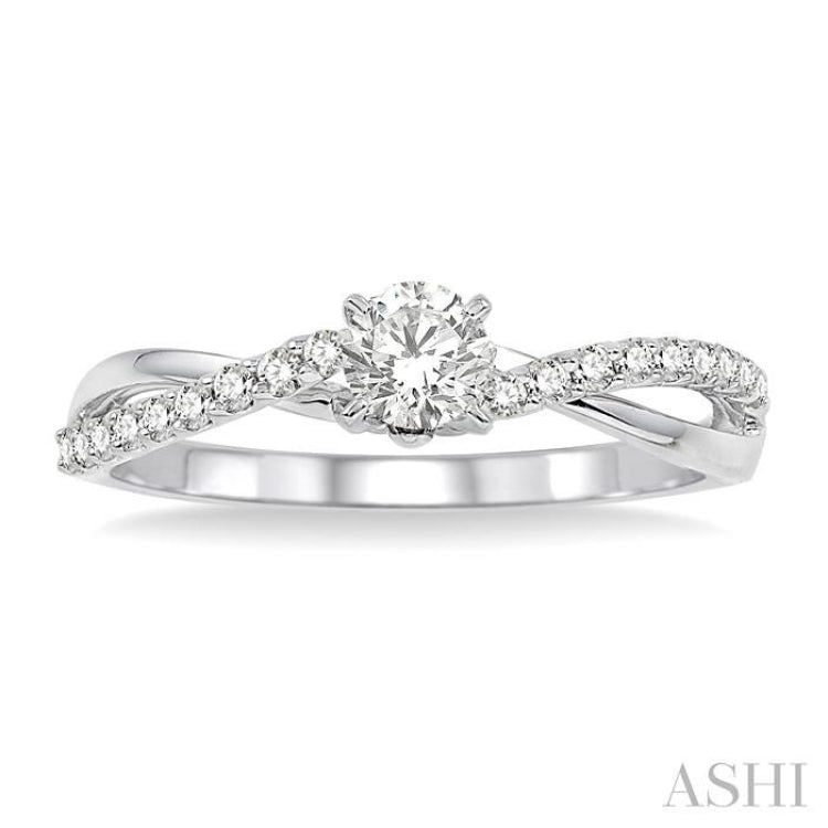 Round Shape Semi-Mount Diamond Engagement Ring