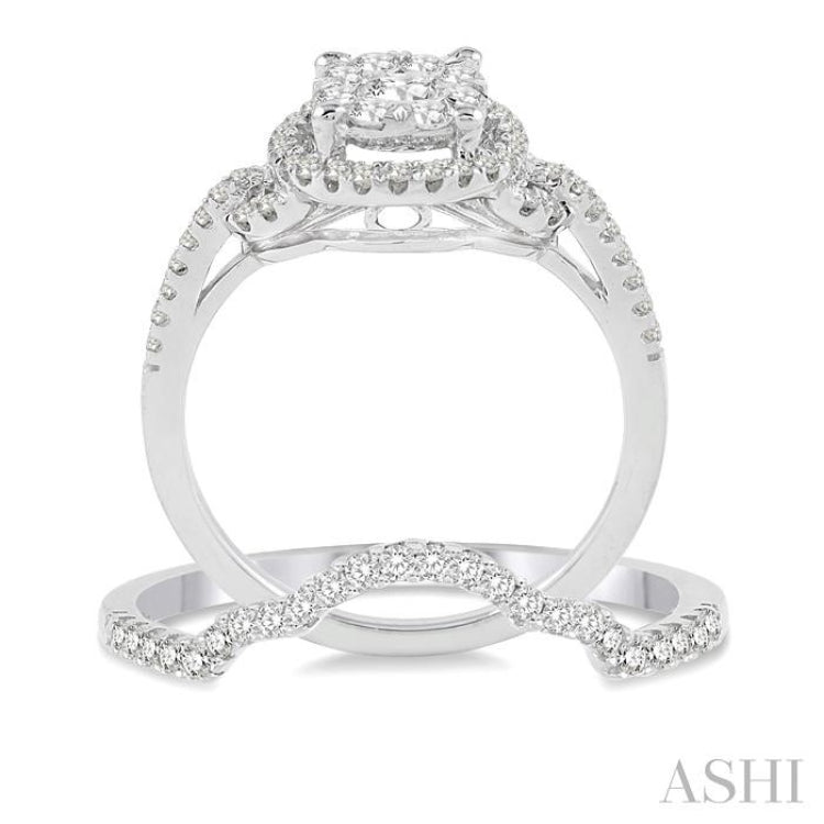 Halo Lovebright Diamond Wedding Set