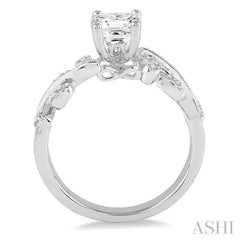 Princess Shape Semi-Mount Diamond Engagement Ring