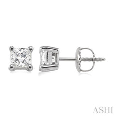 Princess Shape Diamond Stud Earrings