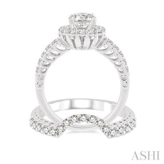 Round Shape Halo Diamond Wedding Set