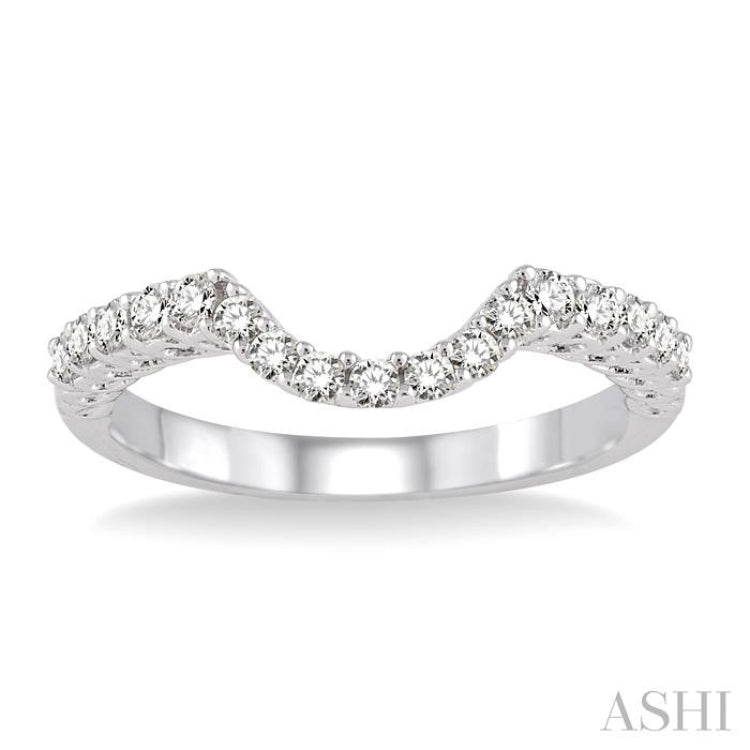 1/3 Ctw Round Cut Diamond Wedding Band in 14K White Gold