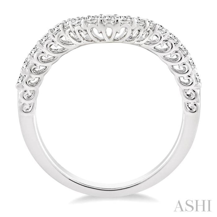 1/3 Ctw Round Cut Diamond Wedding Band in 14K White Gold