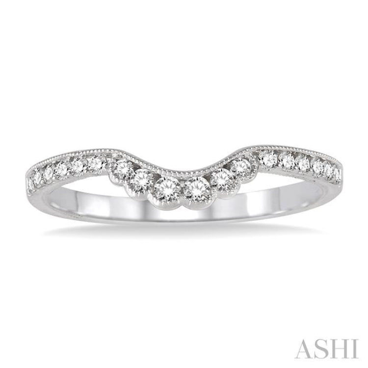 1/5 Ctw Round Cut Diamond Wedding Band in 14K White Gold