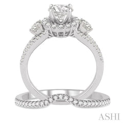 Round Shape Halo Diamond Wedding Set