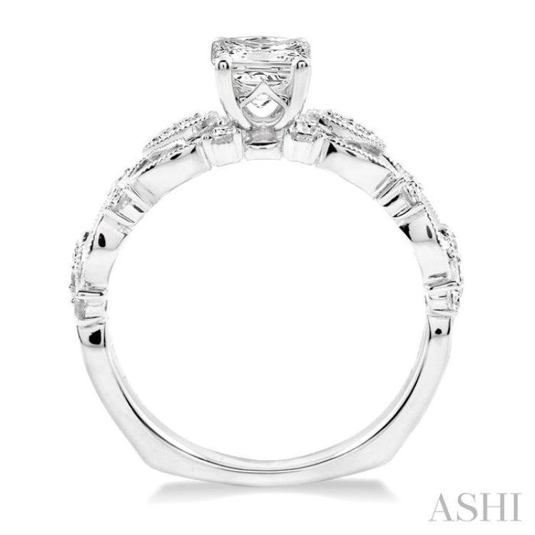 Princess Shape Semi-Mount Diamond Engagement Ring