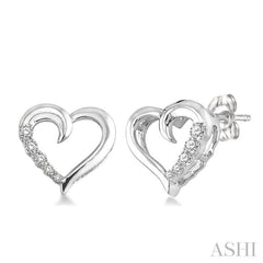 Silver Heart Shape Journey Diamond Fashion Earrings