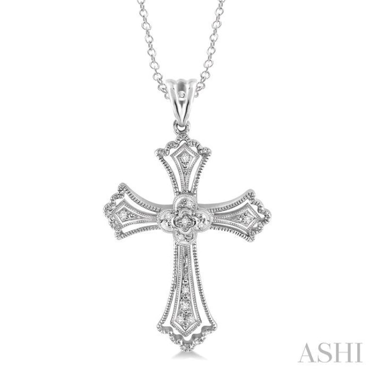 Silver Cross Diamond Pendant