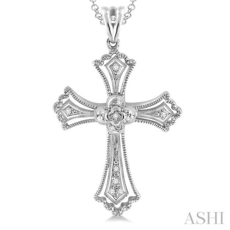 Silver Cross Diamond Pendant