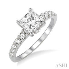 Princess Shape Semi-Mount Diamond Engagement Ring