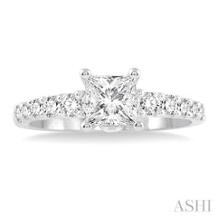 Princess Shape Semi-Mount Diamond Engagement Ring