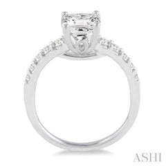 Princess Shape Semi-Mount Diamond Engagement Ring