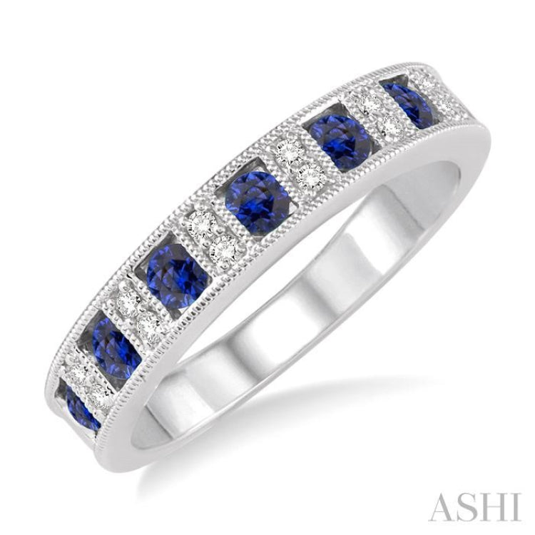 Gemstone & Diamond Wedding Band