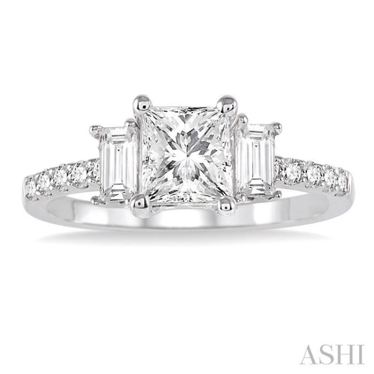 Princess Shape Semi-Mount Diamond Engagement Ring