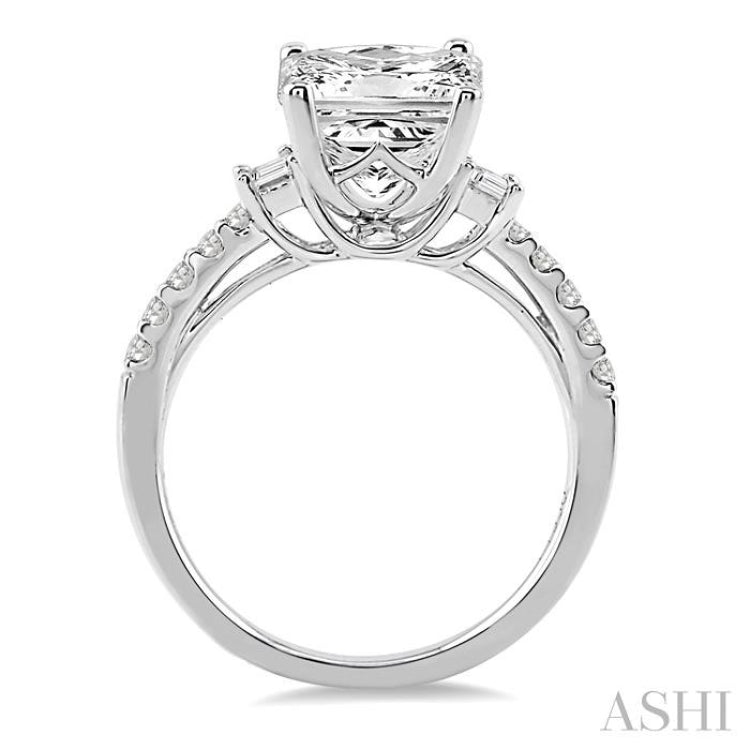 Princess Shape Semi-Mount Diamond Engagement Ring