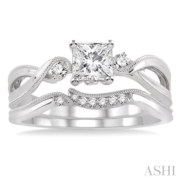 Princess Shape Diamond Wedding Set