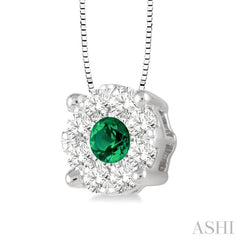 Round Shape Lovebright Gemstone & Diamond Pendant