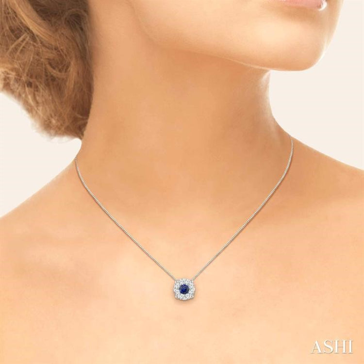 Round Shape Lovebright Gemstone & Diamond Pendant