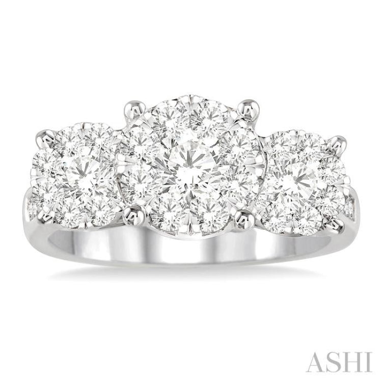 Round Shape Past Present & Future Lovebright Essential Diamond Ring