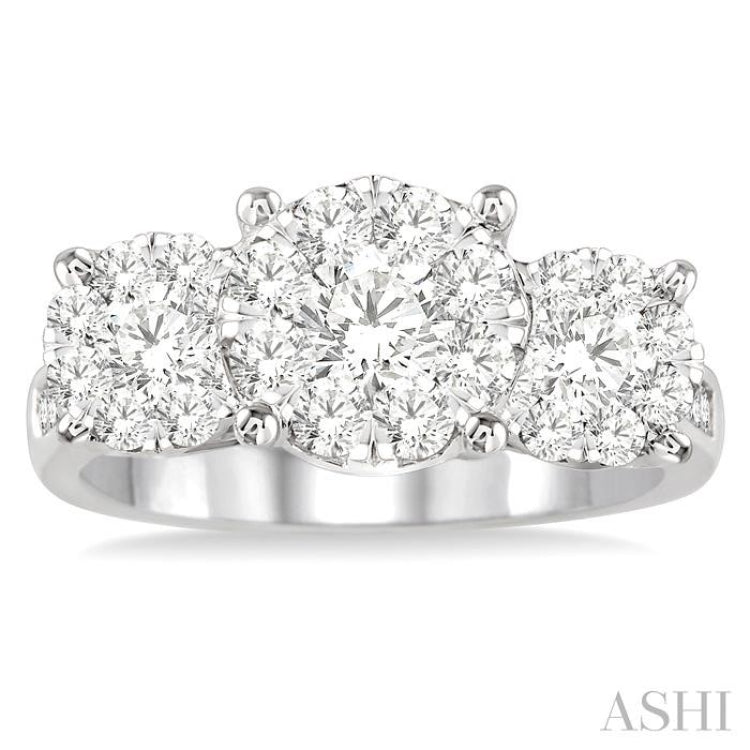 Round Shape Past Present & Future Lovebright Essential Diamond Ring