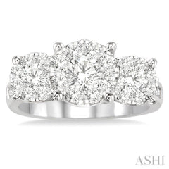 Round Shape Past Present & Future Lovebright Essential Diamond Ring