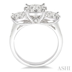 Round Shape Past Present & Future Lovebright Essential Diamond Ring