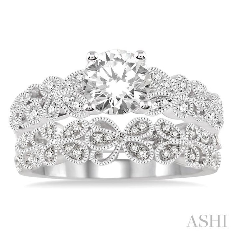 Round Shape Diamond Wedding Set