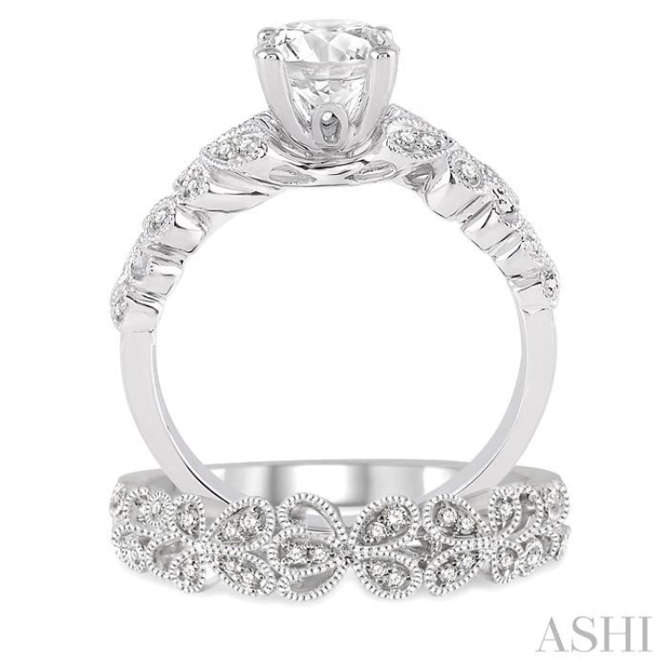 Round Shape Diamond Wedding Set