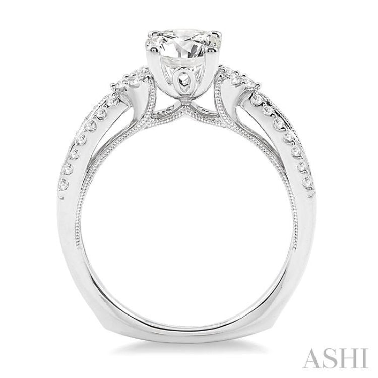 Princess Shape Semi-Mount Diamond Engagement Ring