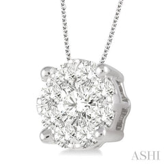 Round Shape Lovebright Essential Diamond Solitaire Pendant