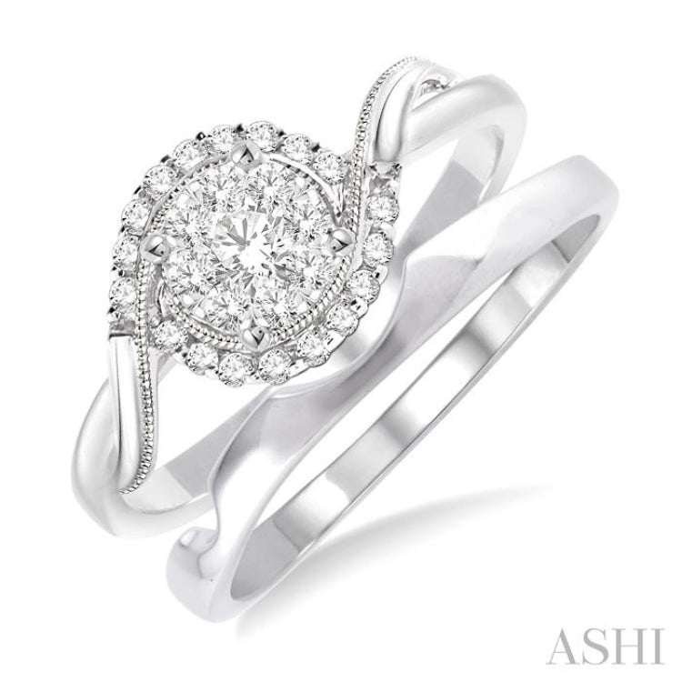 Lovebright Halo Diamond Wedding Set