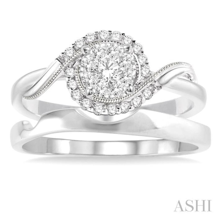 Lovebright Halo Diamond Wedding Set