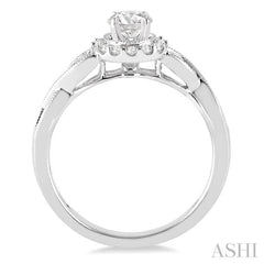 Round Shape Halo Diamond Engagement Ring