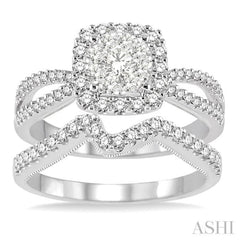 Halo Lovebright Diamond Wedding Set