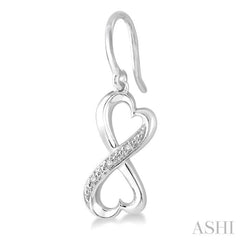 Silver Infinity Heart Shape Diamond Fashion Earrings