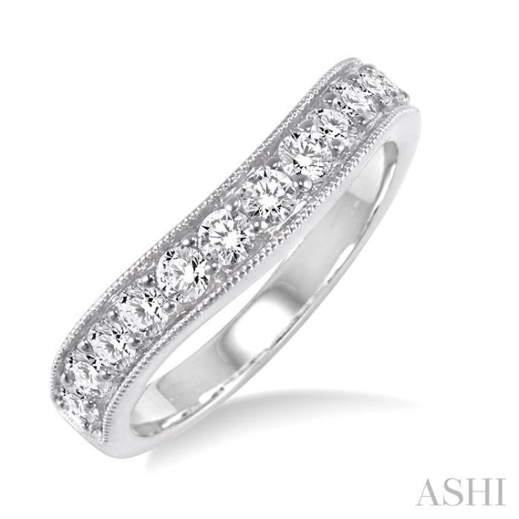 Curved Diamond Wedding Band