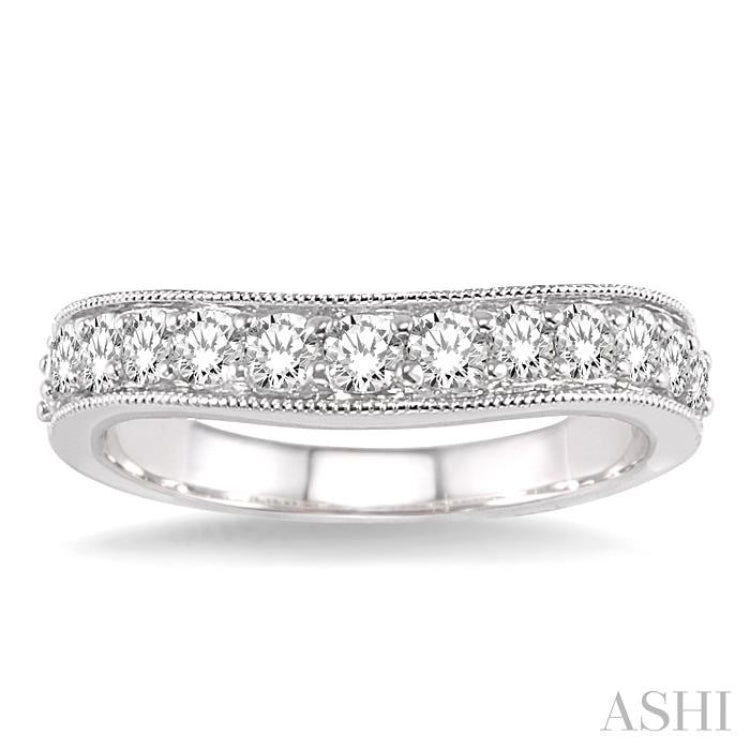 Curved Diamond Wedding Band