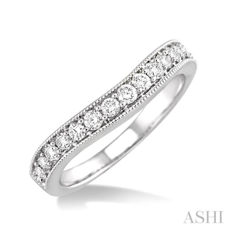 Curved Diamond Wedding Band