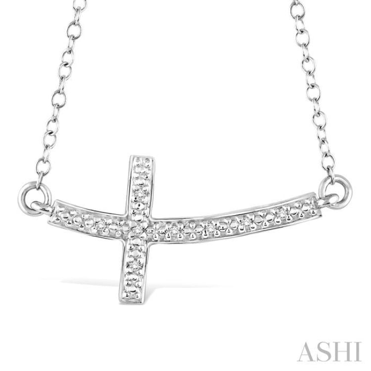 Silver Cross Diamond Pendant