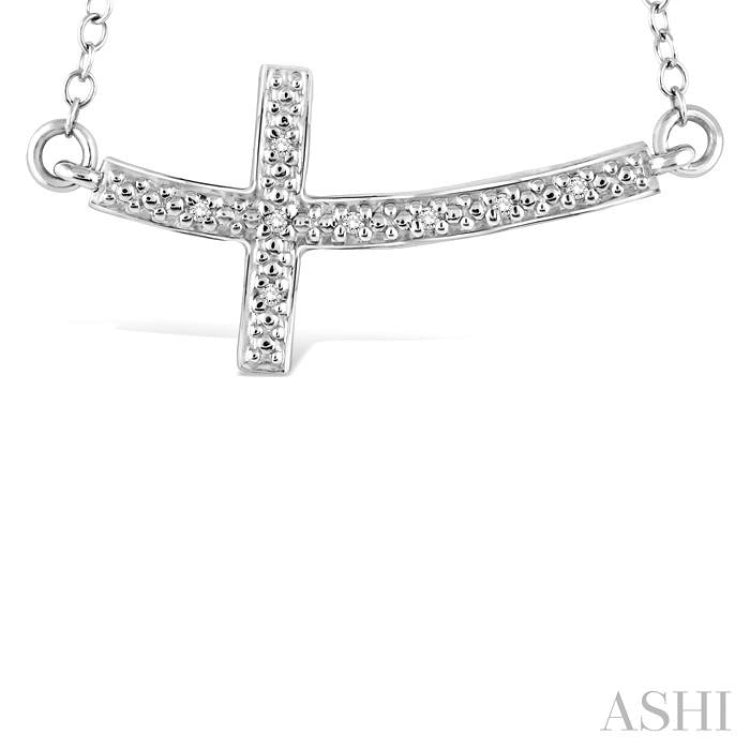 Silver Cross Diamond Pendant