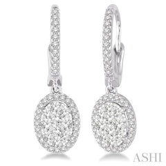 Oval Shape Halo Lovebright Essential Diamond Earrings