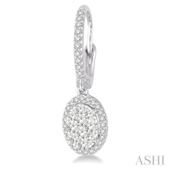 Oval Shape Halo Lovebright Essential Diamond Earrings