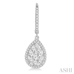 Pear Shape Halo Lovebright Essential Diamond Earrings