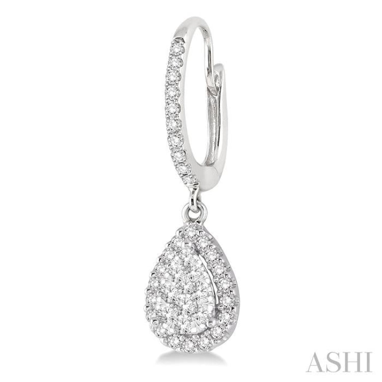 Pear Shape Halo Lovebright Essential Diamond Earrings