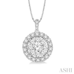 Round Shape Halo Lovebright Essential Diamond Pendant