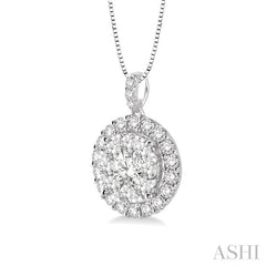 Round Shape Halo Lovebright Essential Diamond Pendant